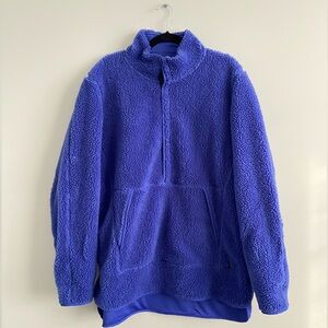 Cobalt Blue Nike Sherpa Pullover, Unisex - Great Condition